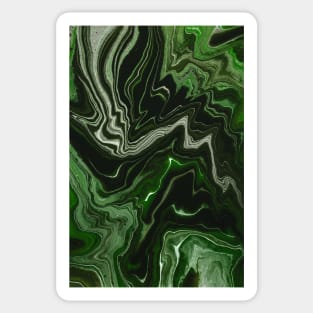 Rich swirl abstract pattern, in silver and emerald green texture Sticker